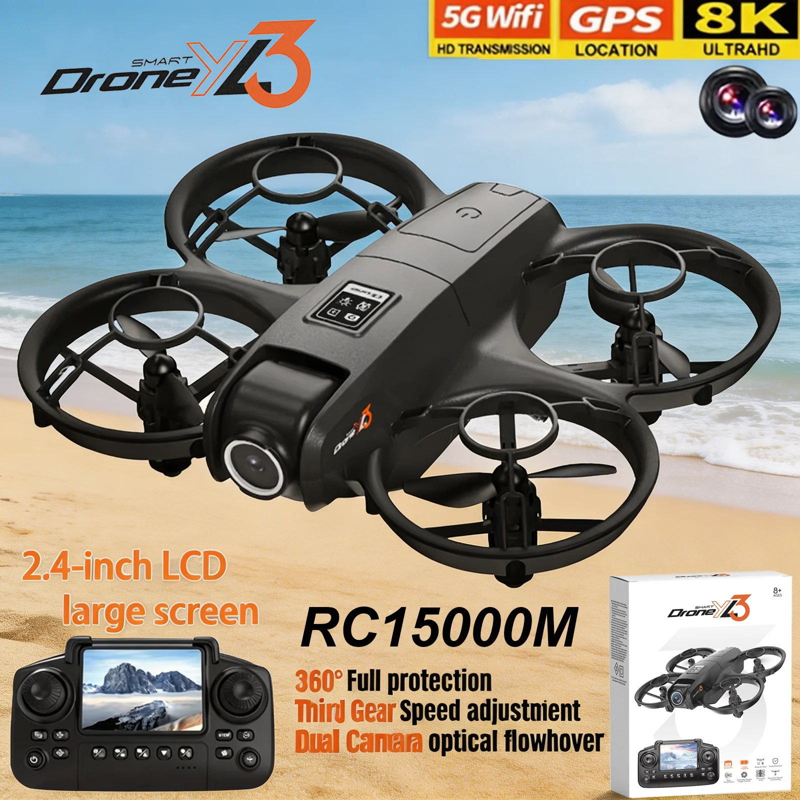 Drone Photogrammetry - 新型YL3 RCドローン 8K 1080P広角デュアルHDカメラ搭載 折りたたみ式クアッドコプター WiFi