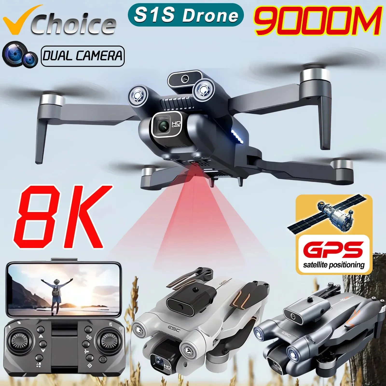プロのブラシレスモーター付きドローン,GPS付きクワッドコプ - Drone Aerial Photography のレビューと価格