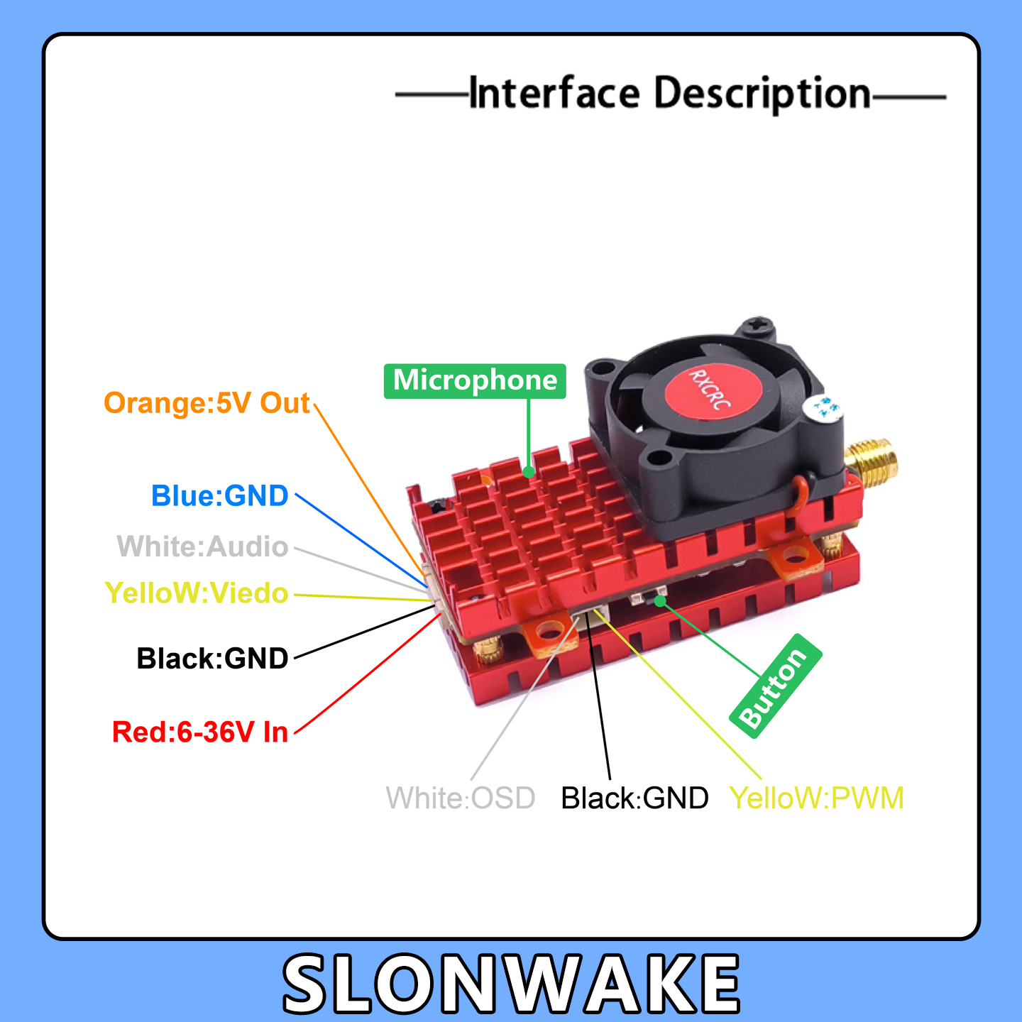 SLONWAKE 5.8G 2W VTX FPV 1800T - Drone Aerial Photography のレビューと価格