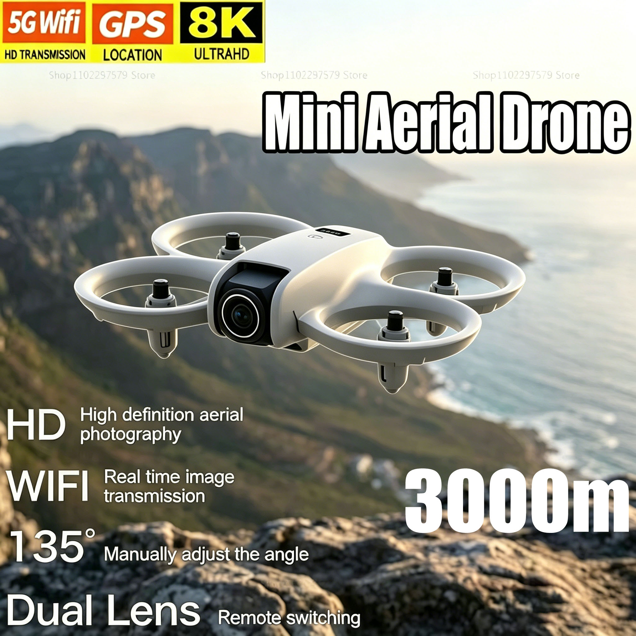 8K HDカメラ搭載ミニドローン FPV折りたたみ式クアッド - Drone Video Production のレビューと価格