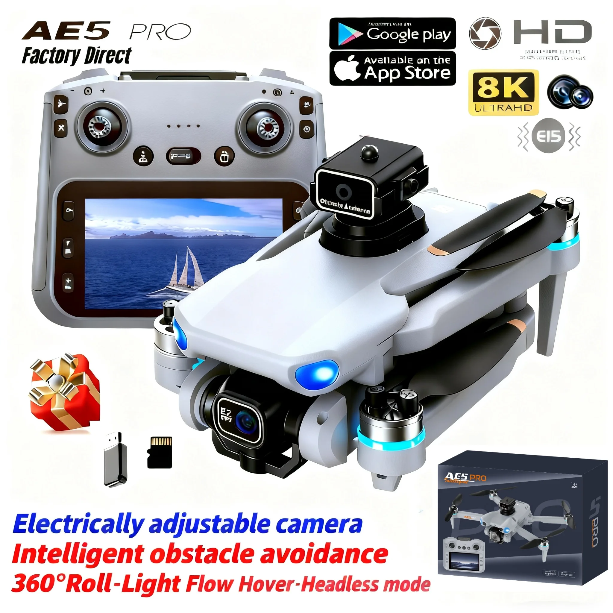 AE5 Pro ドローン 8K HD 4.5インチスクリーン - Drone Video Production のレビューと価格