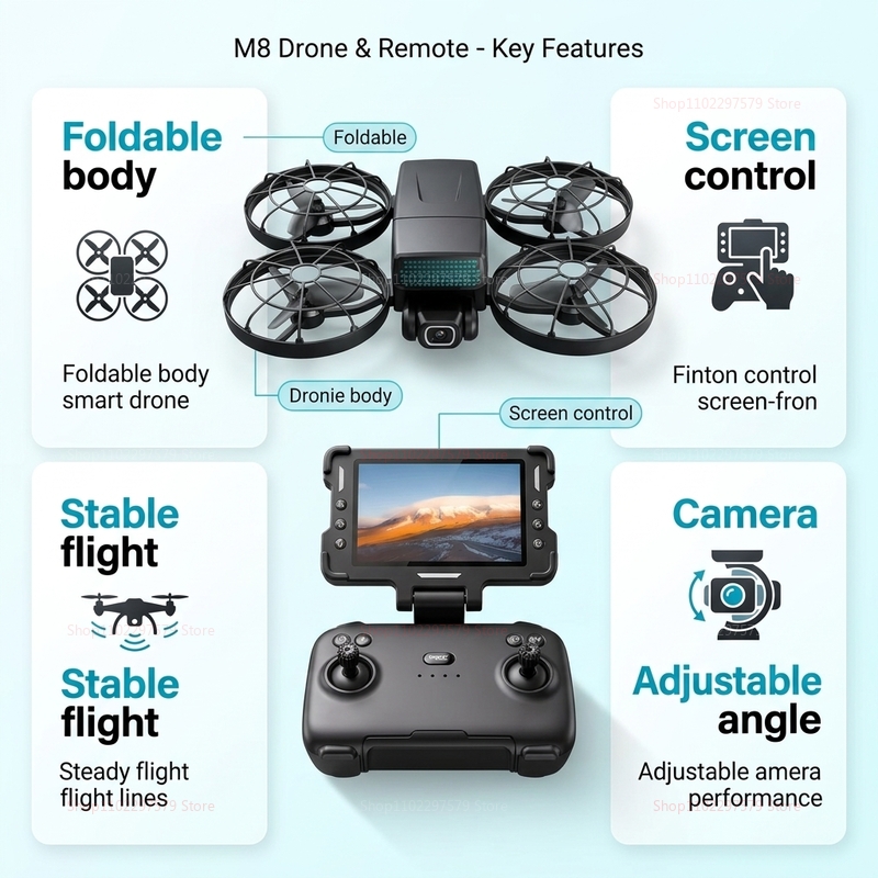 新型ドローン M8 GPS 8K プロフェッショナルHD 3 - Drone Photogrammetry のレビューと価格